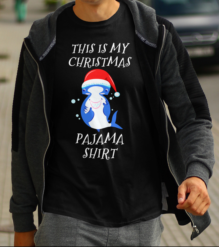 This Is My Christmas Pajama Shirt Hammerhead Shark T-Shirt