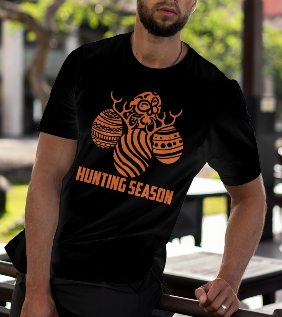 Hunting Season Funny Easter Egg Antlers T-Shirt
