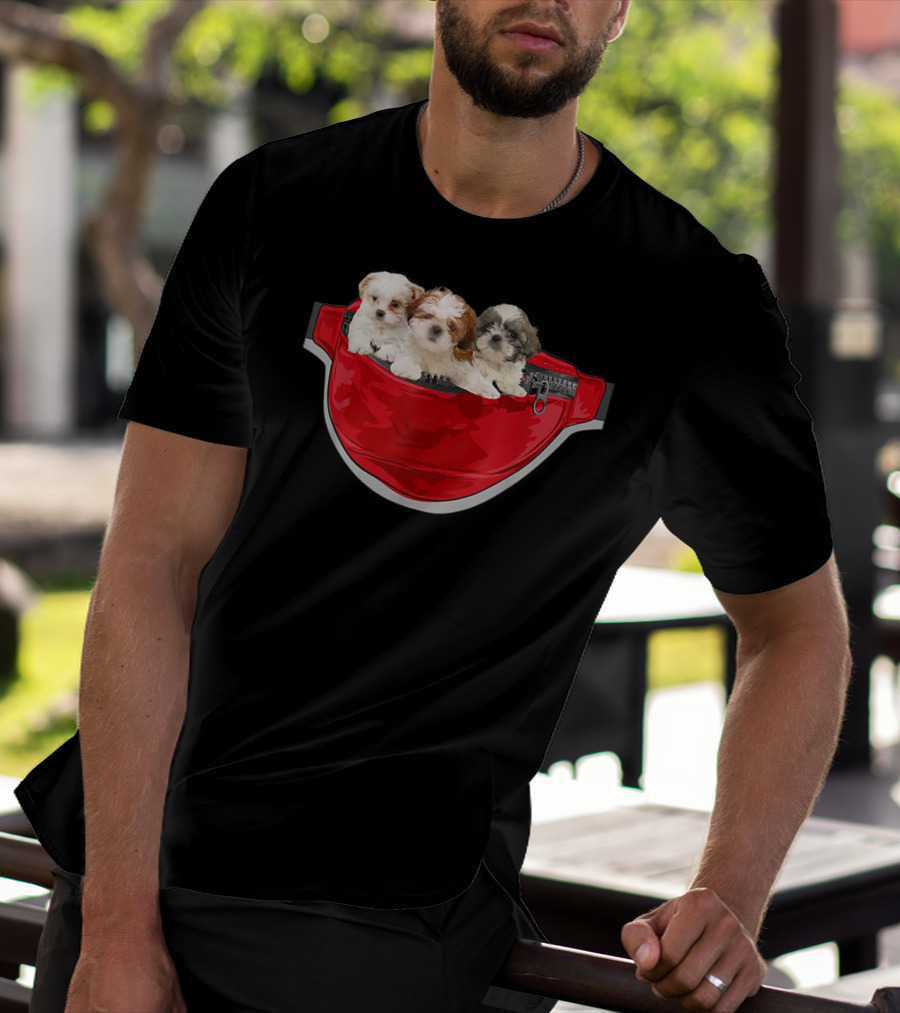 Funny Shih Tzu Dog Pocket Waist Pack Lover T-Shirt