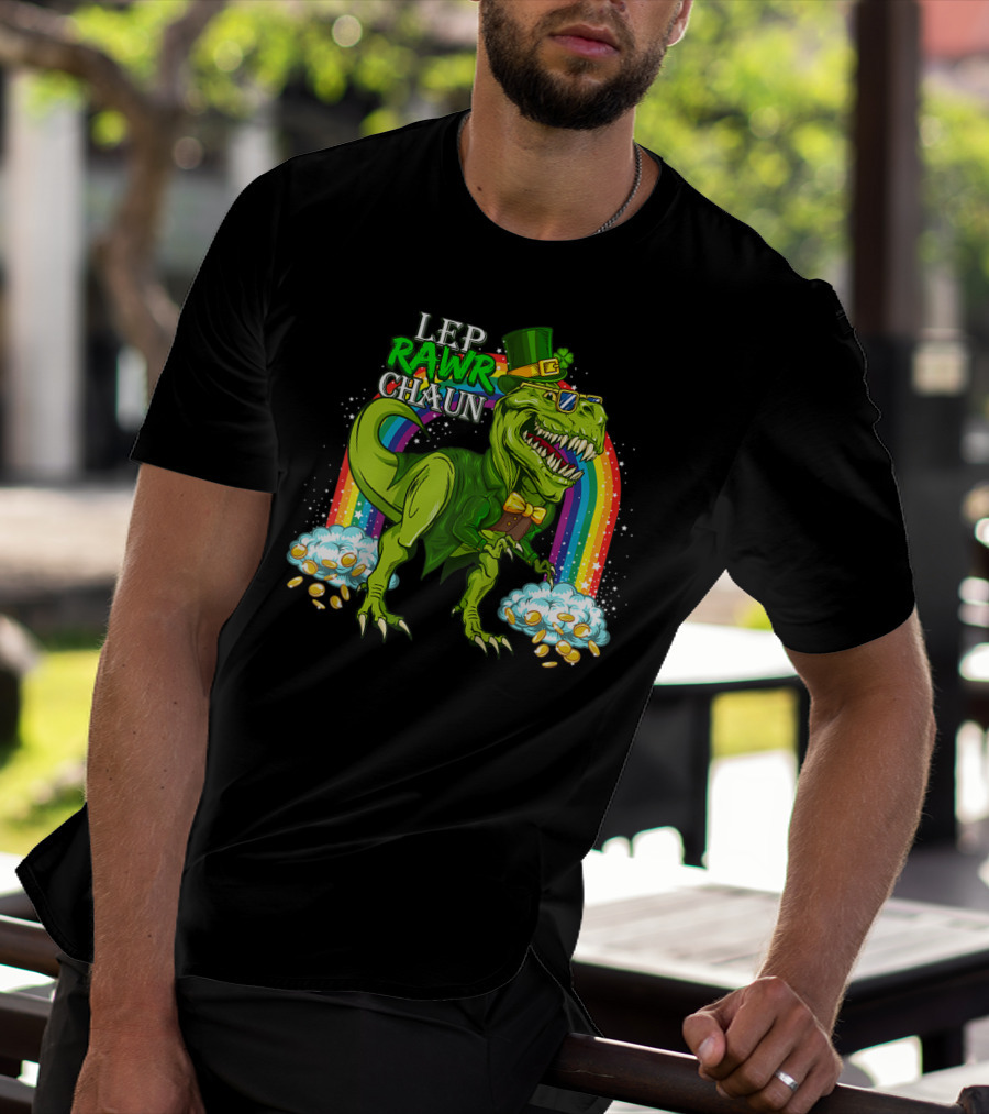 LEP RAWR CHAUN T-Rex Rainbow Coins T-Shirt