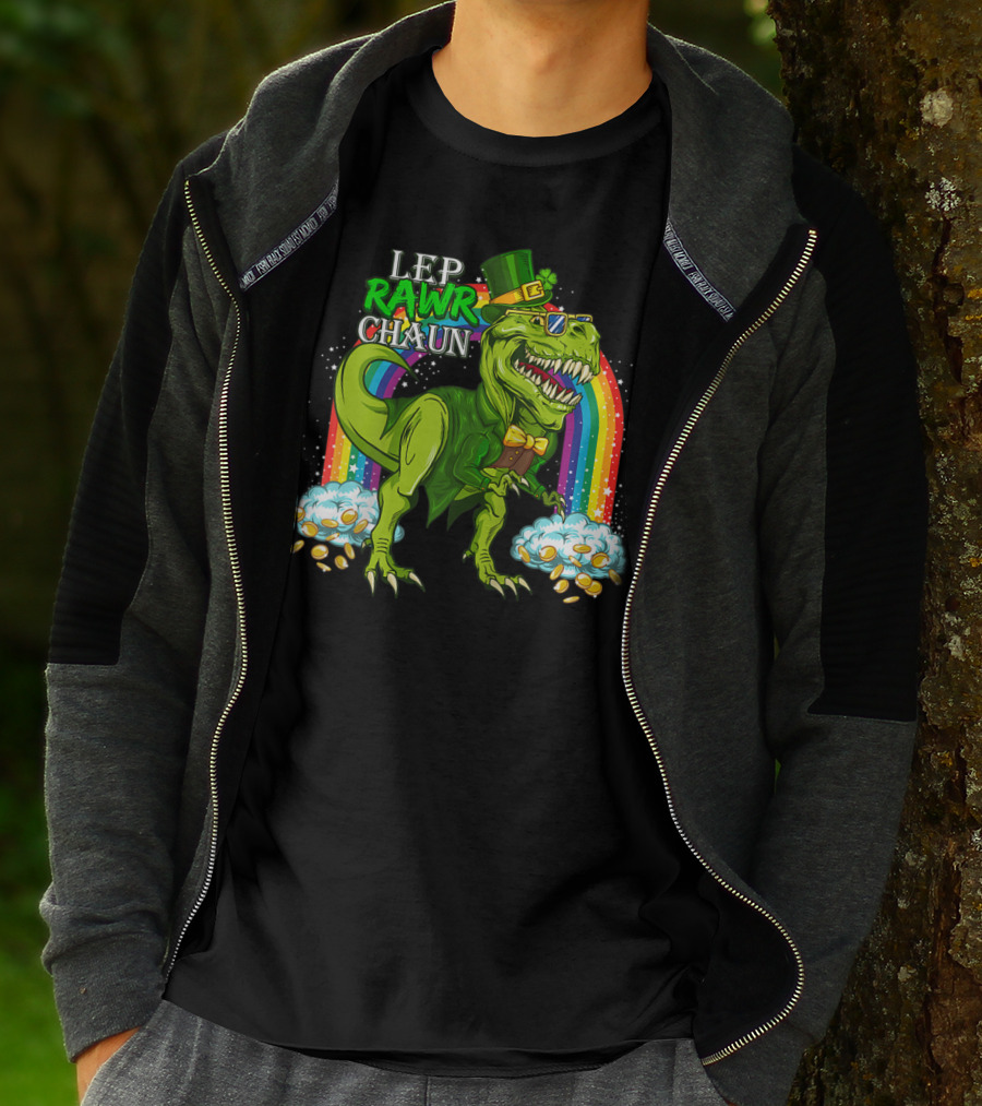 LEP RAWR CHAUN T-Rex Rainbow Coins T-Shirt