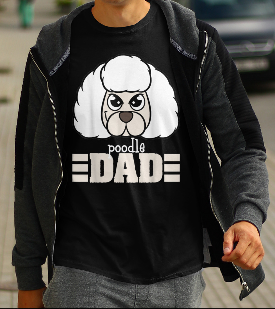 Poodle Dad Face Graphic With Text T-Shirt