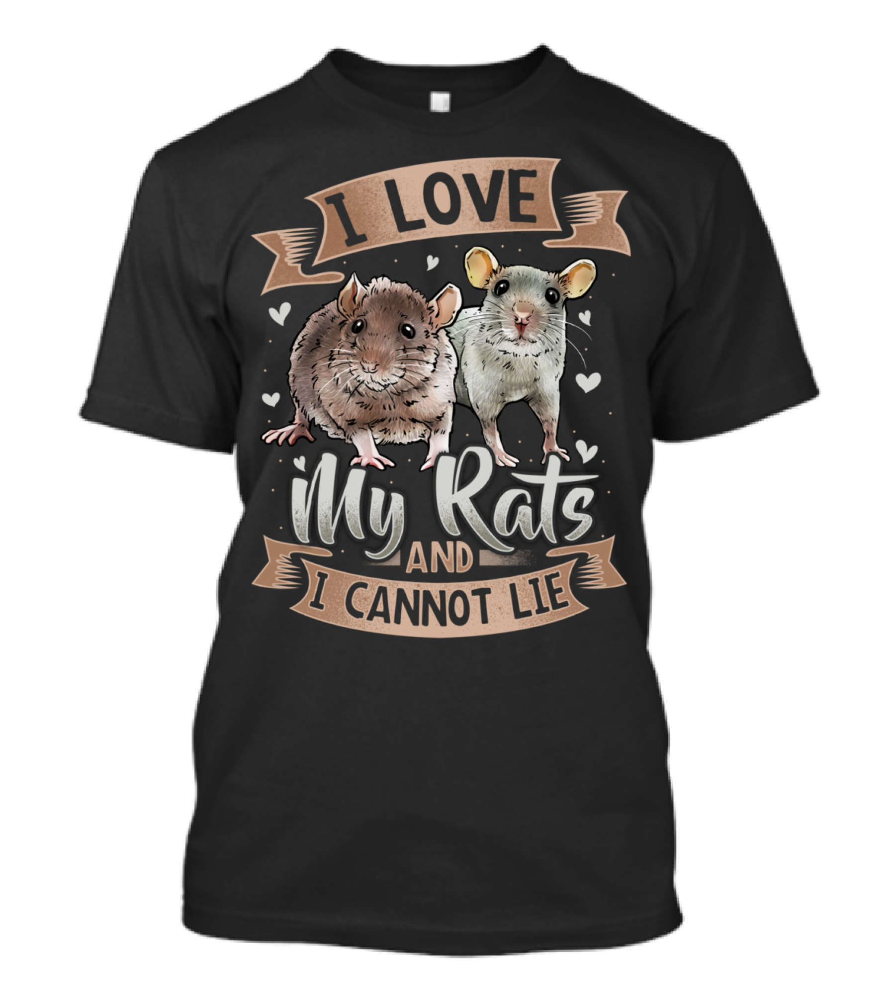 I Love My Rats And I Cannot Lie Rat Heart T-Shirt