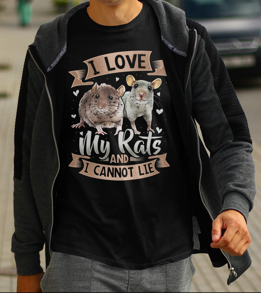 I Love My Rats And I Cannot Lie Rat Heart T-Shirt
