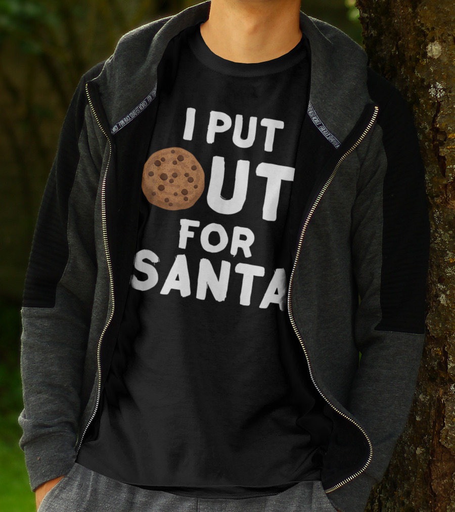 I Put Out For Santa Funny Milk Cookies Christmas Humor T-Shirt