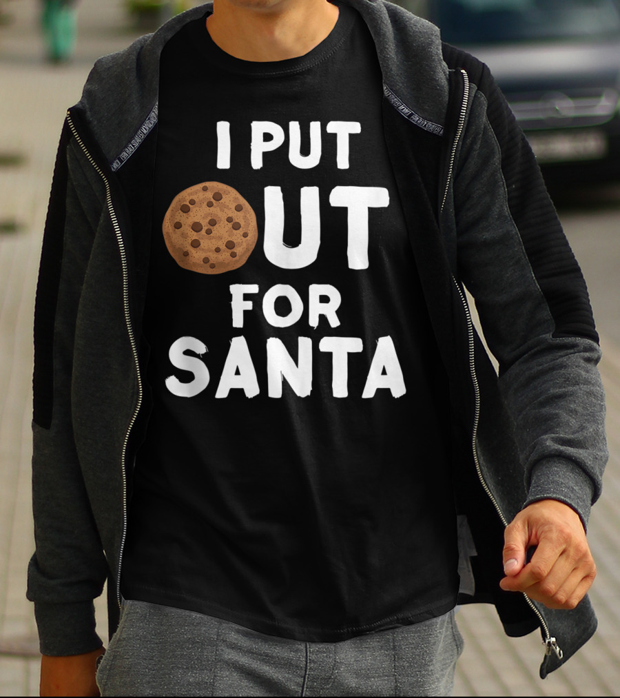 I Put Out For Santa Funny Milk Cookies Christmas Humor T-Shirt