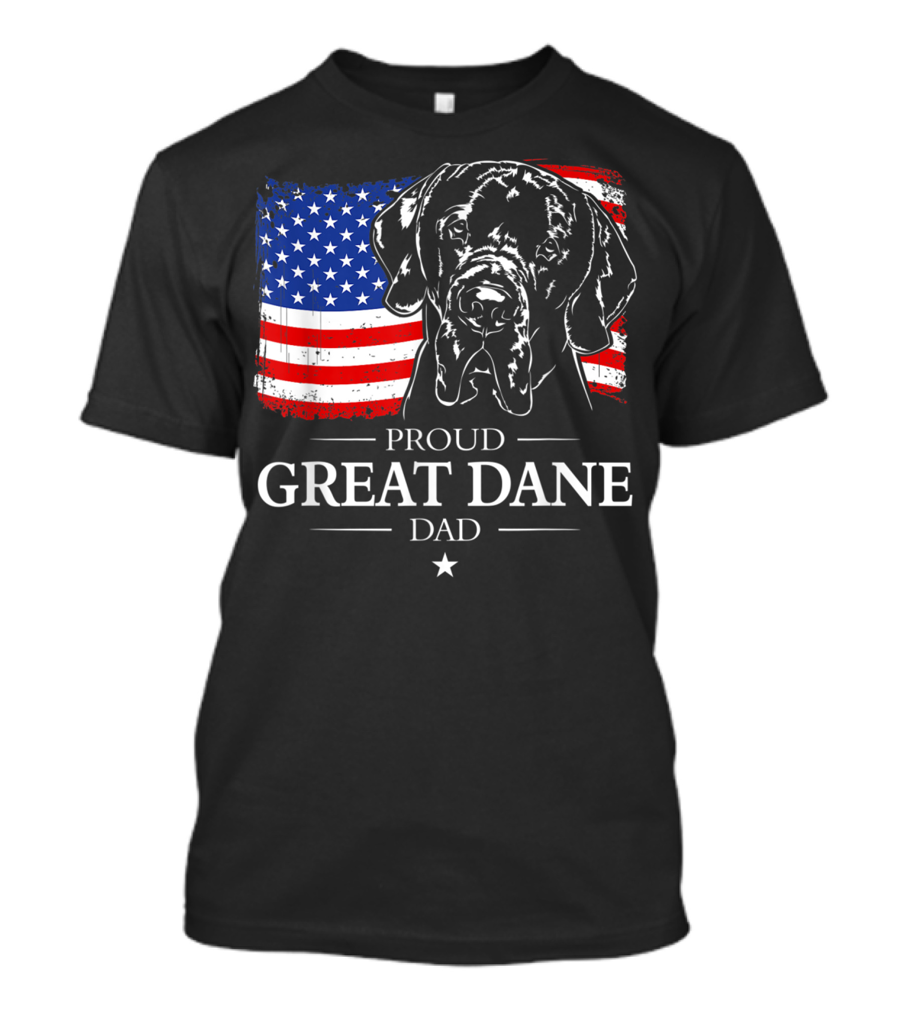 Proud Great Dane Dad With American Flag T-Shirt