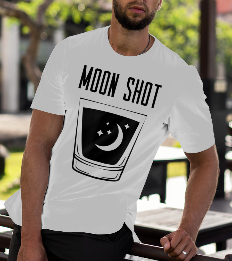 Moon Shot Drinking Alcohol Party Funny Shot T-Shirt