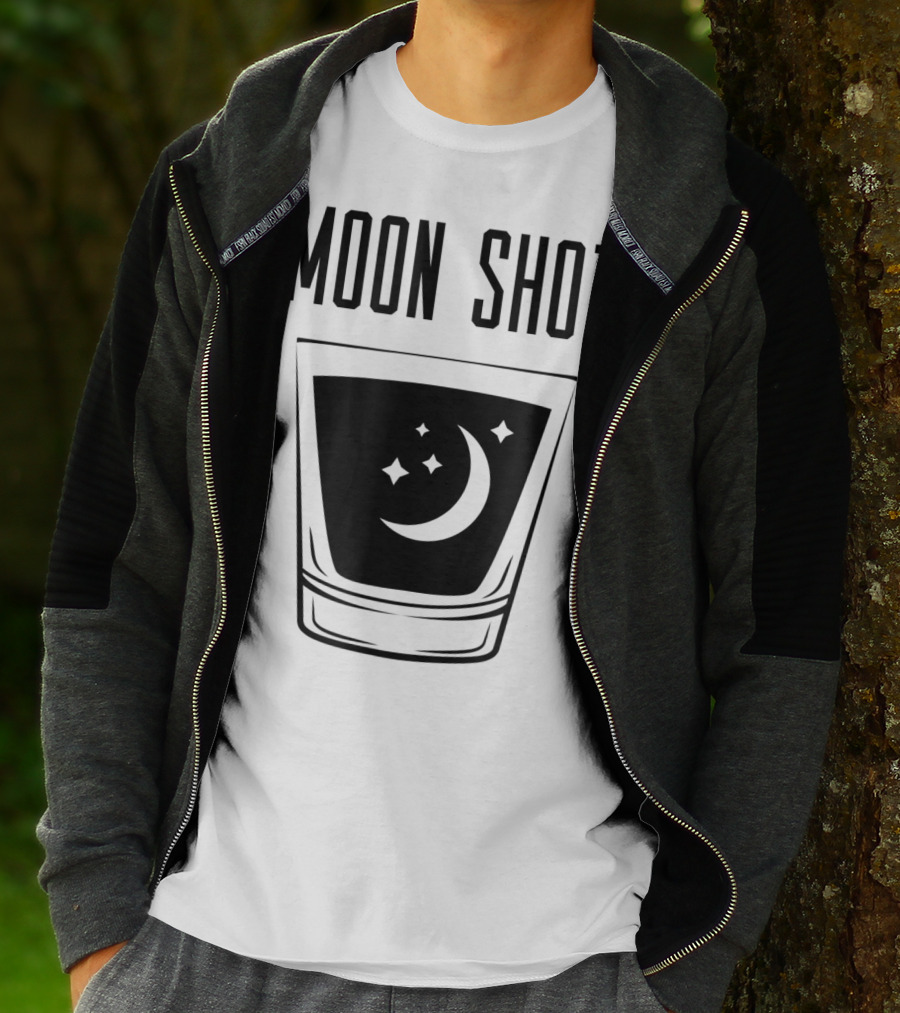 Moon Shot Drinking Alcohol Party Funny Shot T-Shirt