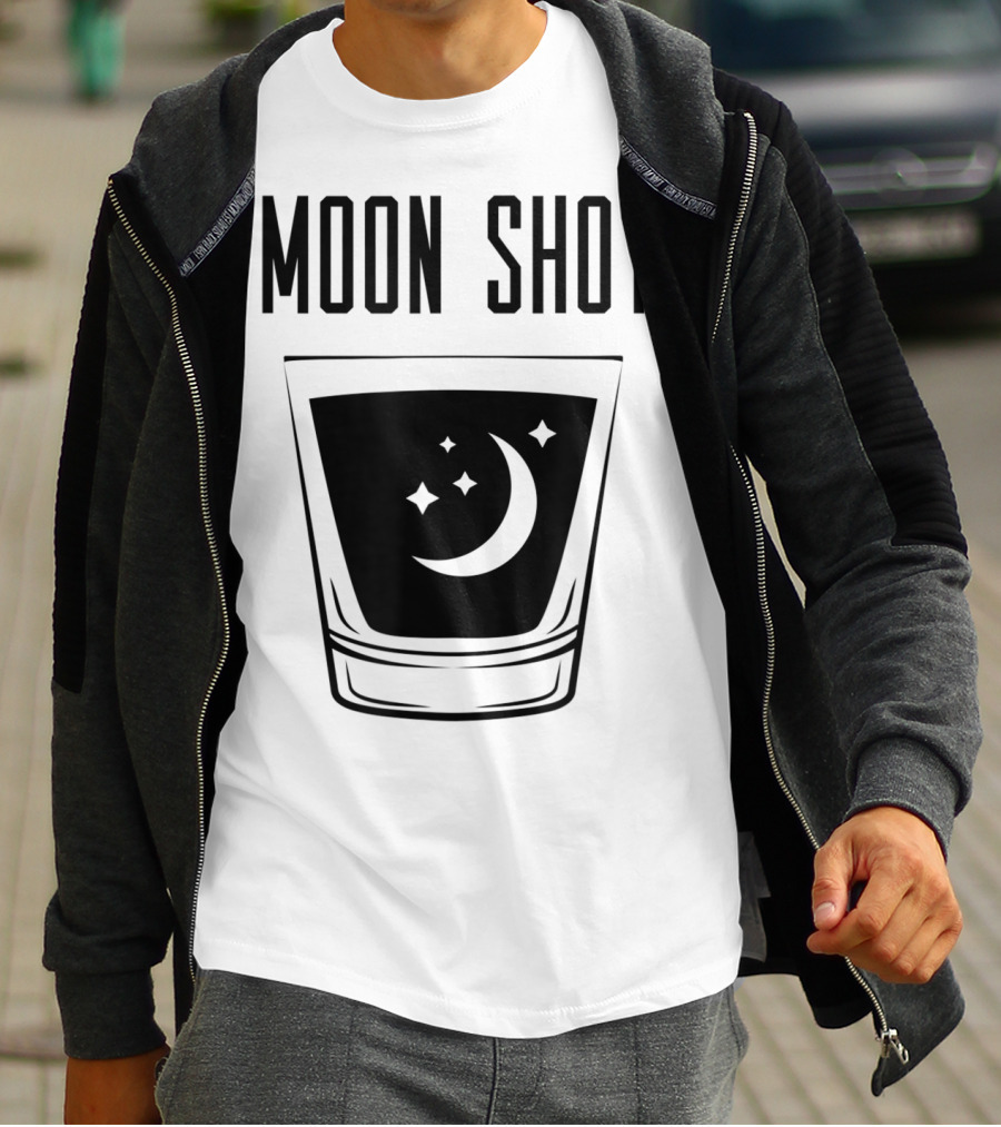 Moon Shot Drinking Alcohol Party Funny Shot T-Shirt