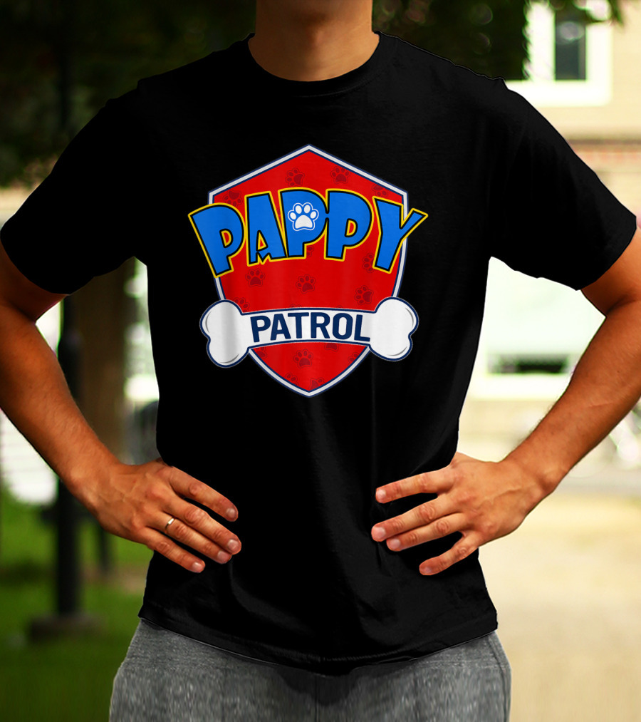 Pappy Patrol Paw Shield With Bone Badge T-Shirt