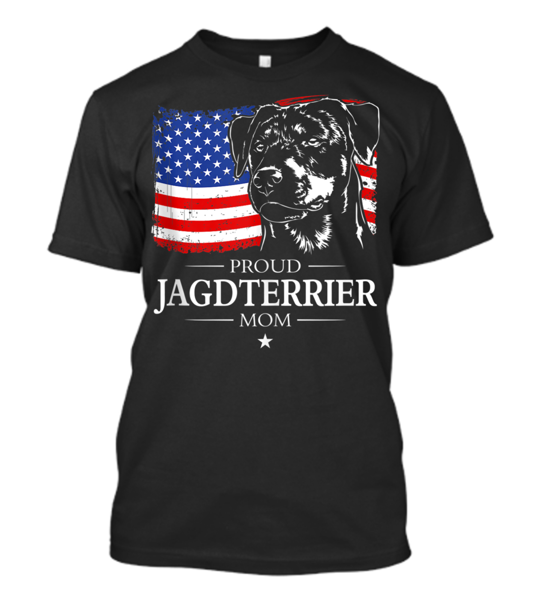 Proud Jagdterrier Mom American Flag T-Shirt
