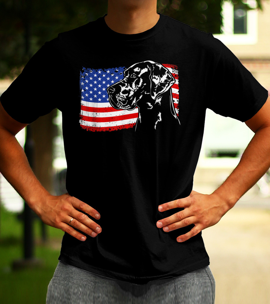 Great Dane American Flag Patriotic Pride T-Shirt