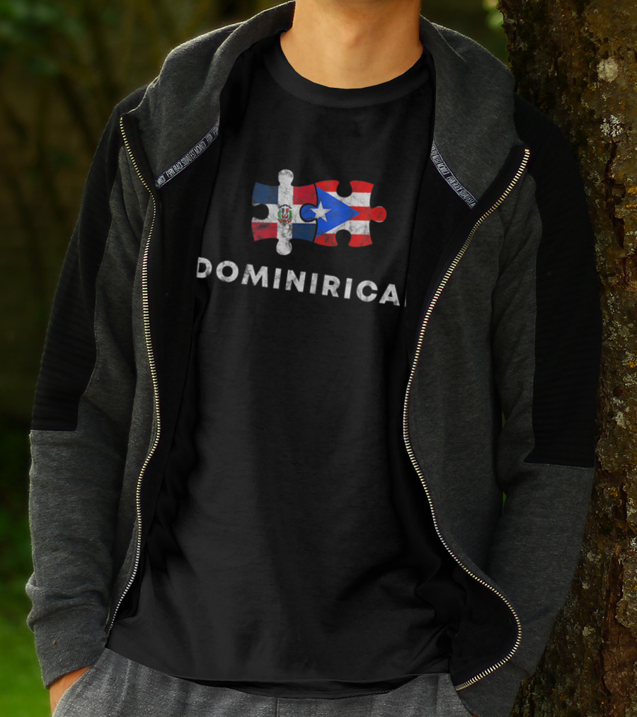 Puerto Rican Dominican Puzzle Flag Dominirican Pride T-Shirt
