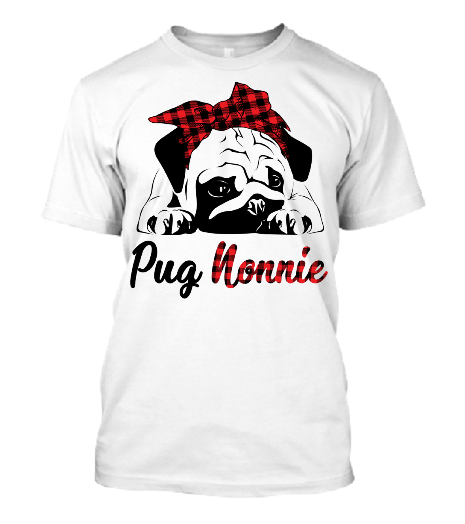 Pug Nonnie Buffalo Check Puppy T-Shirt