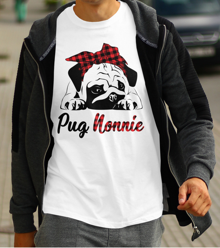 Pug Nonnie Buffalo Check Puppy T-Shirt