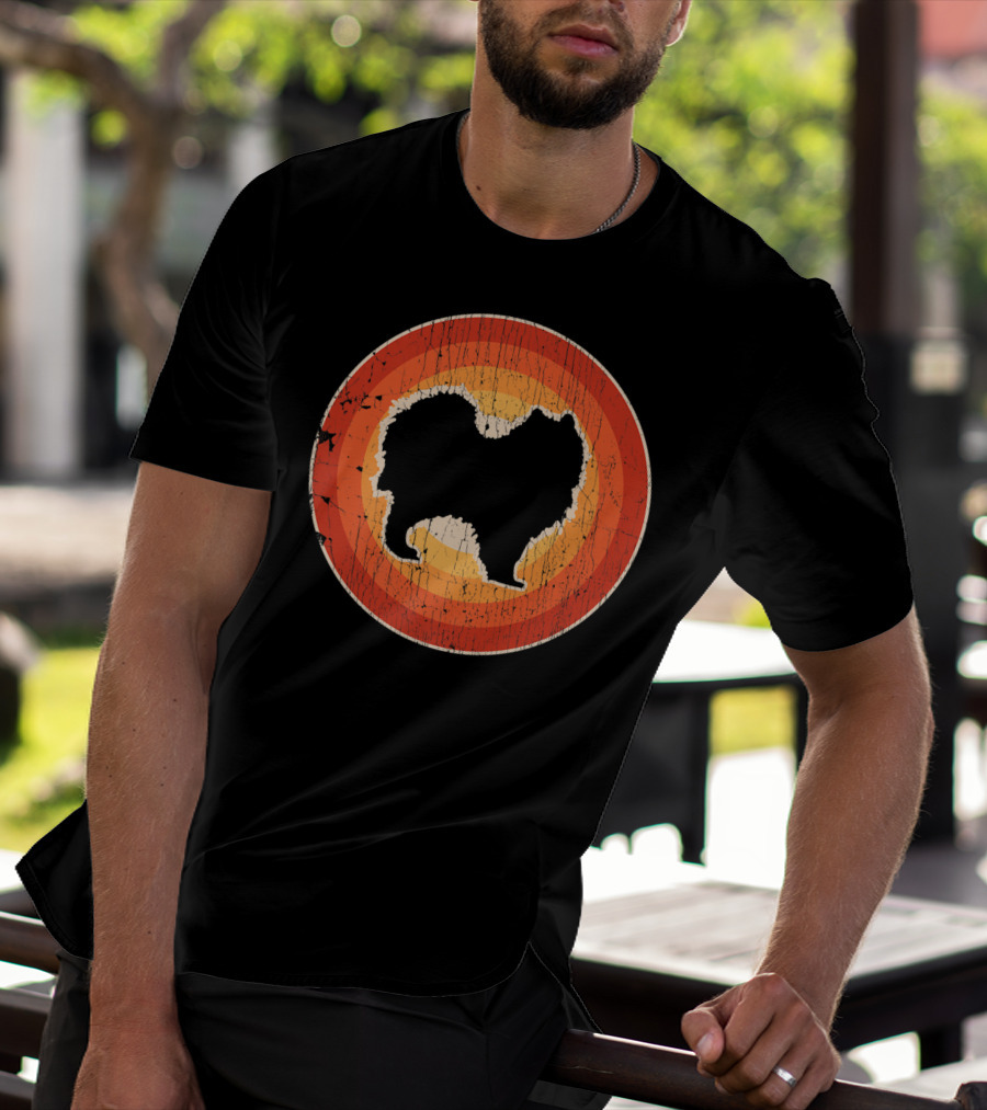 Samoyed Vintage Style 60s 70s Retro Circle T-Shirt