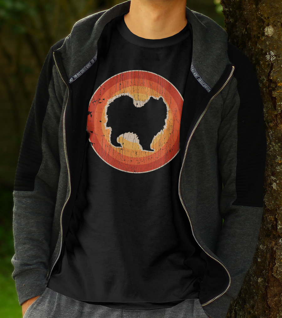 Samoyed Vintage Style 60s 70s Retro Circle T-Shirt