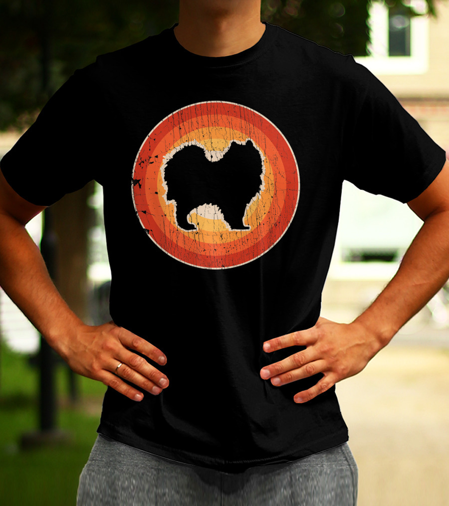 Samoyed Vintage Style 60s 70s Retro Circle T-Shirt