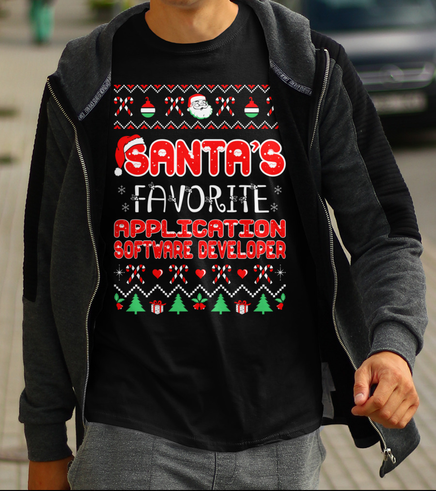 Santa's Favorite Application Software Developer Christmas Festive T-Shirt