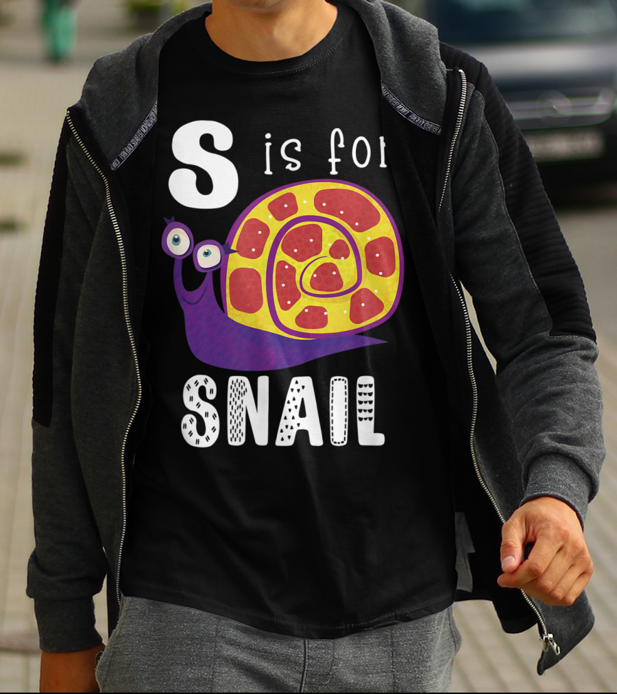 S Is For Snail Alphabet Letter Insect T-Shirt
