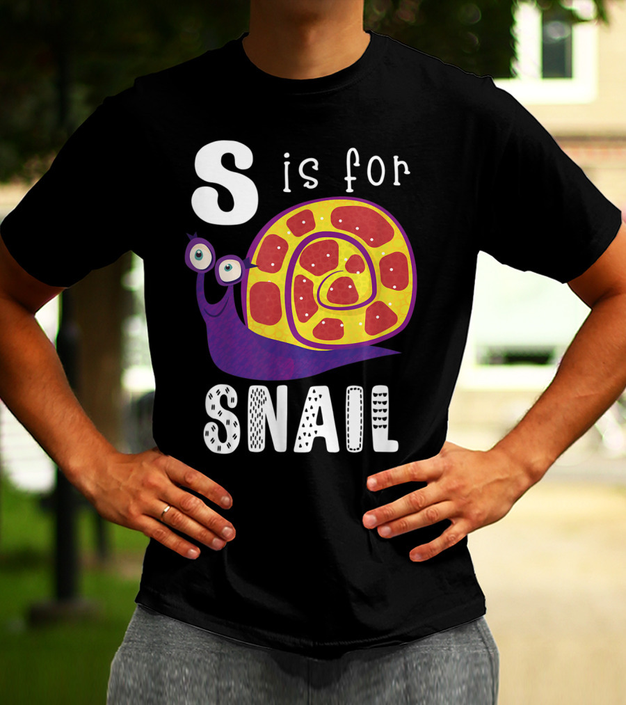 S Is For Snail Alphabet Letter Insect T-Shirt