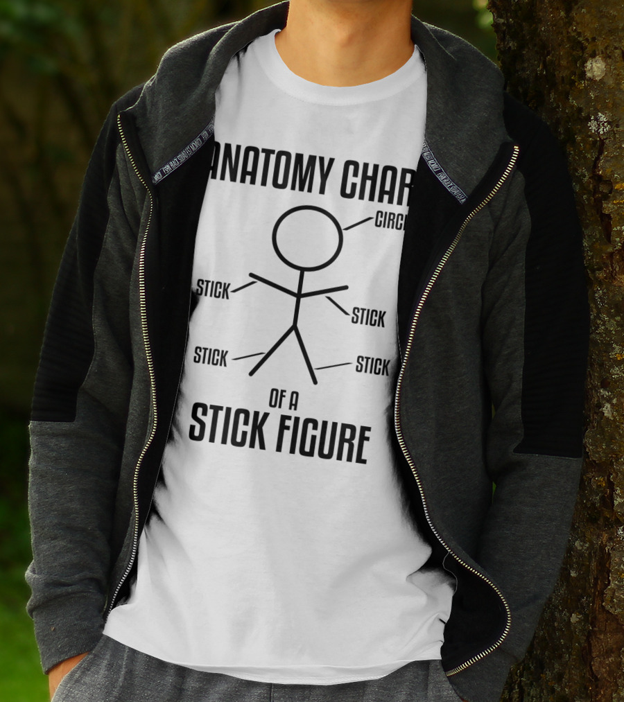 ANATOMY CHART OF A STICK FIGURE CIRCLE STICK T-Shirt
