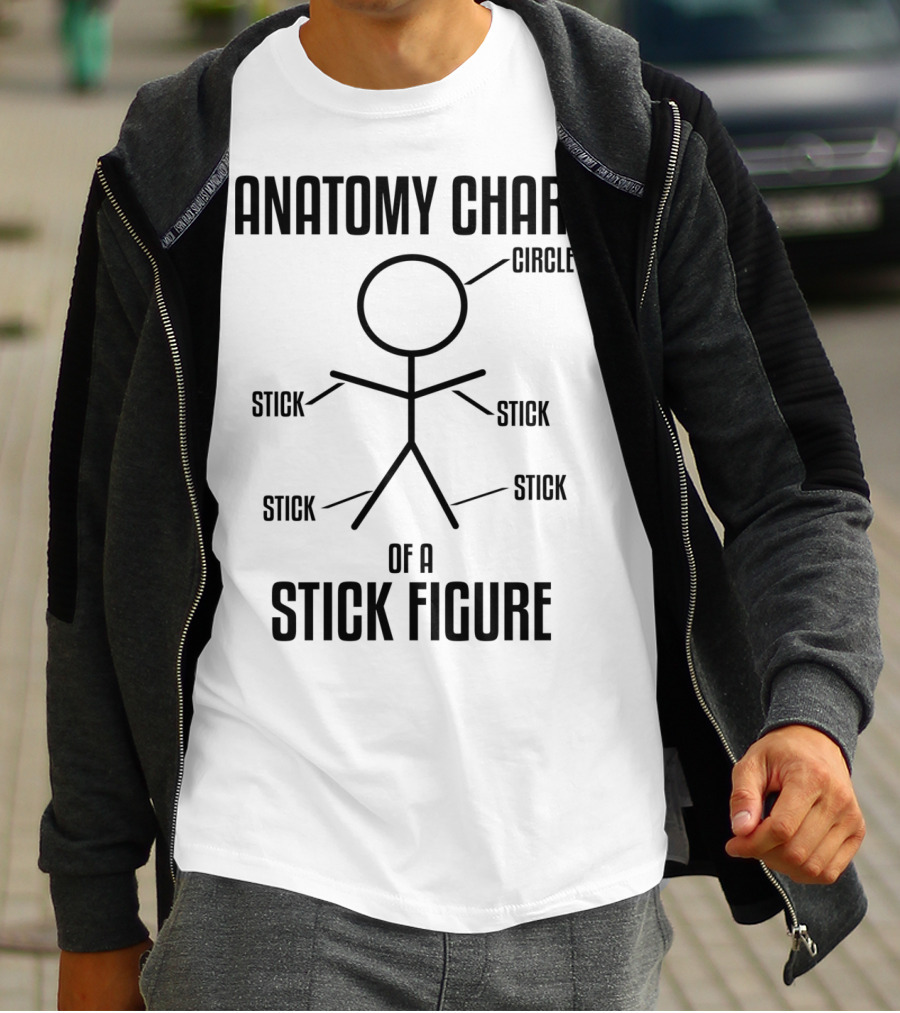 ANATOMY CHART OF A STICK FIGURE CIRCLE STICK T-Shirt