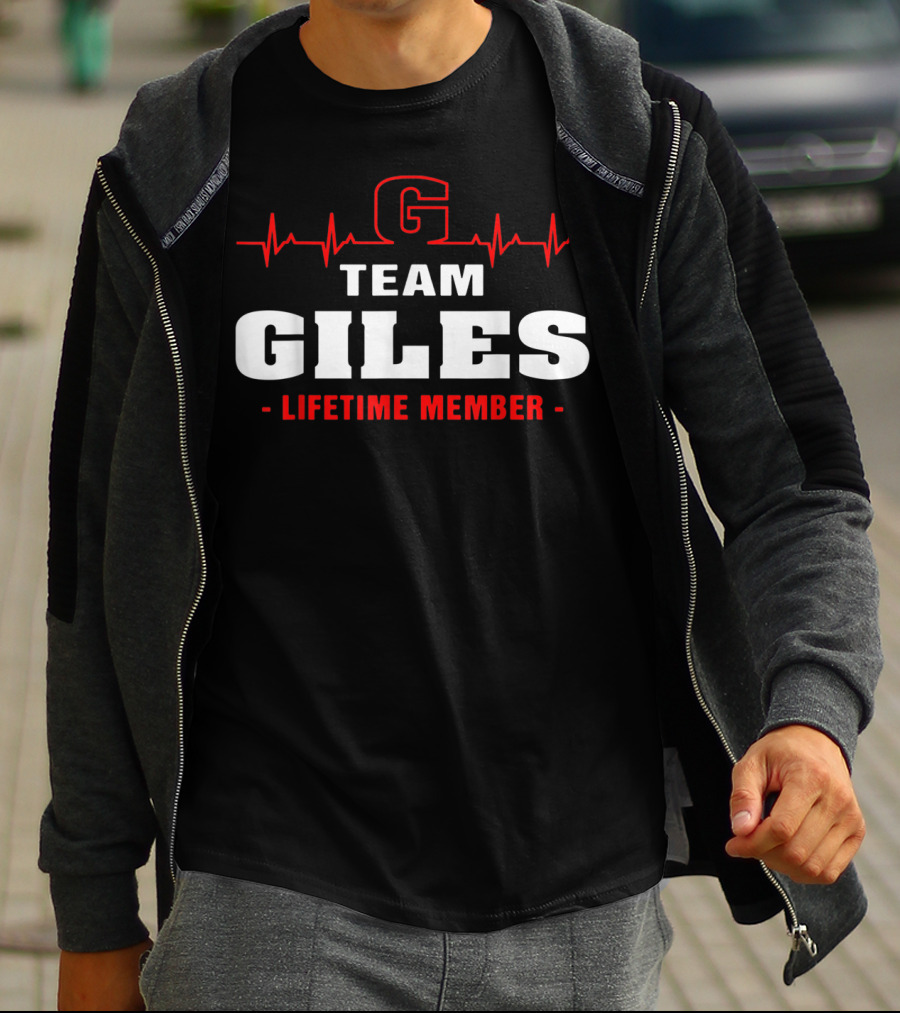Team Giles Lifetime Member G Logo Heartbeat T-Shirt
