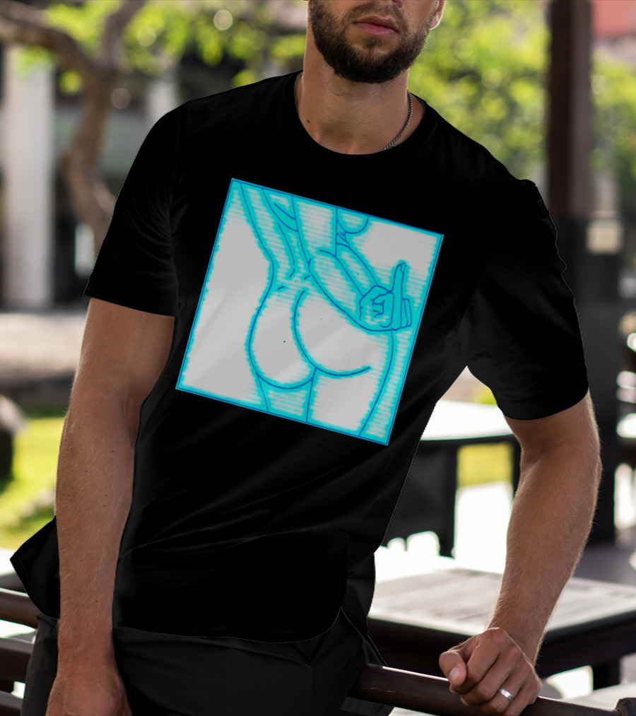 The Finger Middle Gesture Neon Outline T-Shirt
