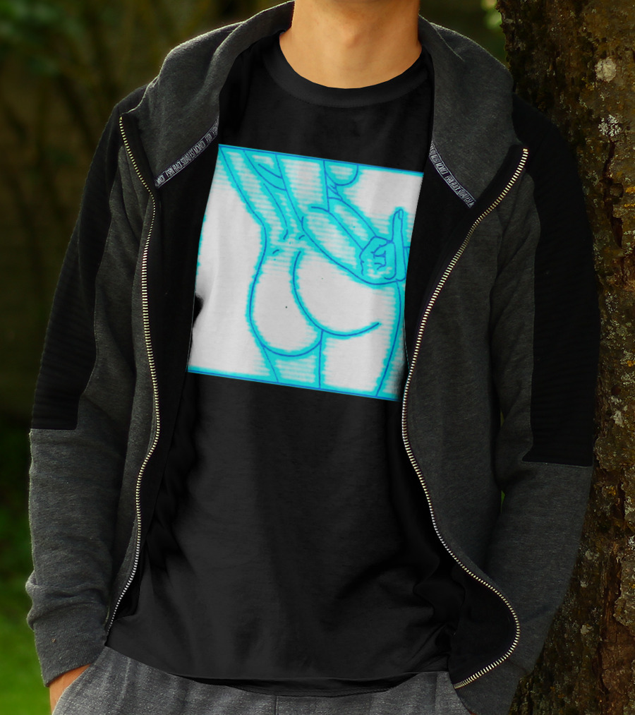 The Finger Middle Gesture Neon Outline T-Shirt