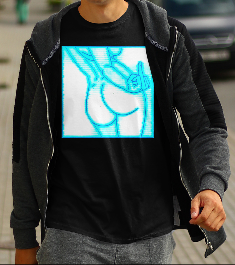 The Finger Middle Gesture Neon Outline T-Shirt