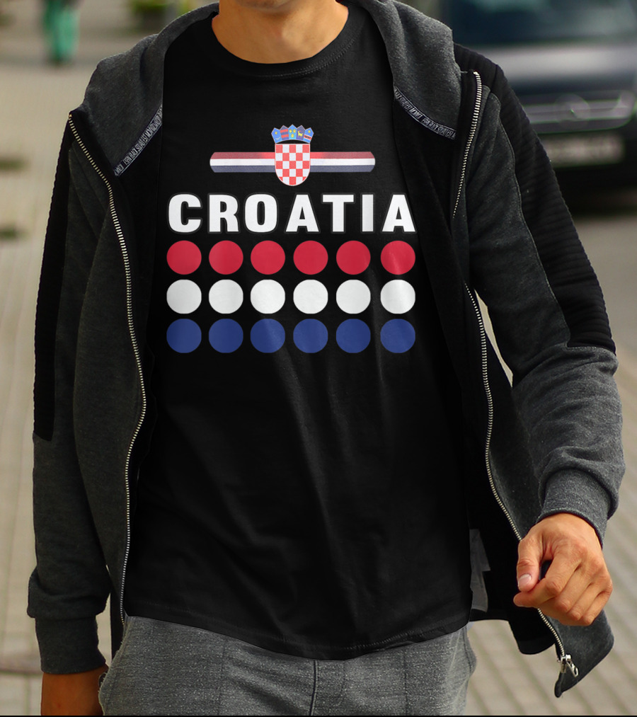 Croatia National Pride Croatian Flag Colors Checkerboard Crest T-Shirt