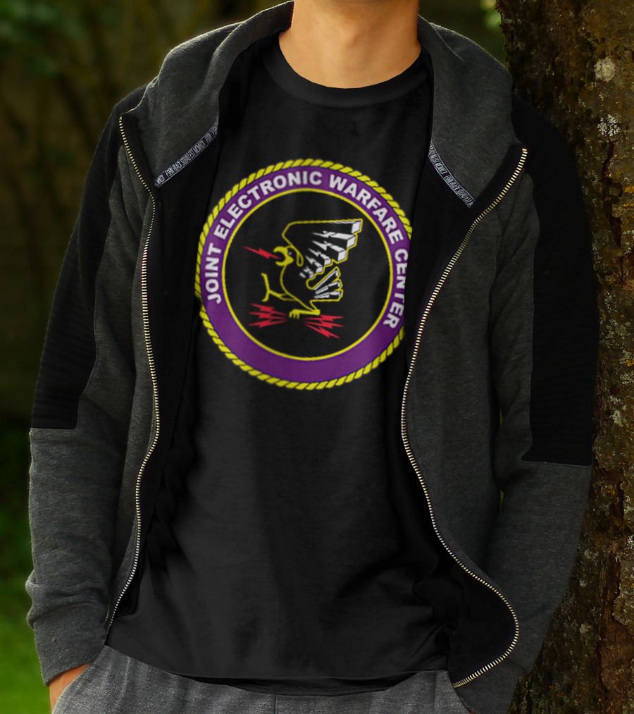 Joint Electronic Warfare Center Logo Emblem Bird With Lightning T-Shirt
