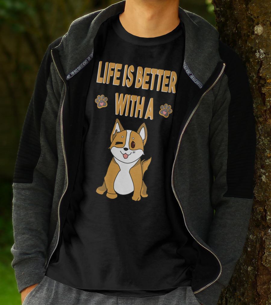 Life Is Better With A Corgi Cool Animal T-Shirt