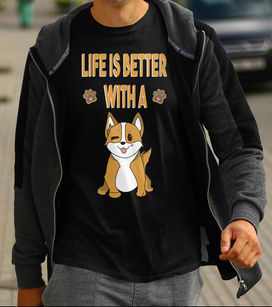 Life Is Better With A Corgi Cool Animal T-Shirt