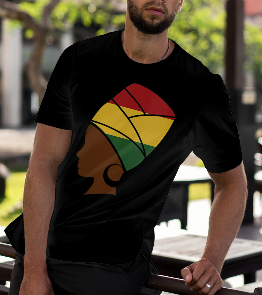 Proud Jamaica Reggae Woman With Rasta Colors T-Shirt