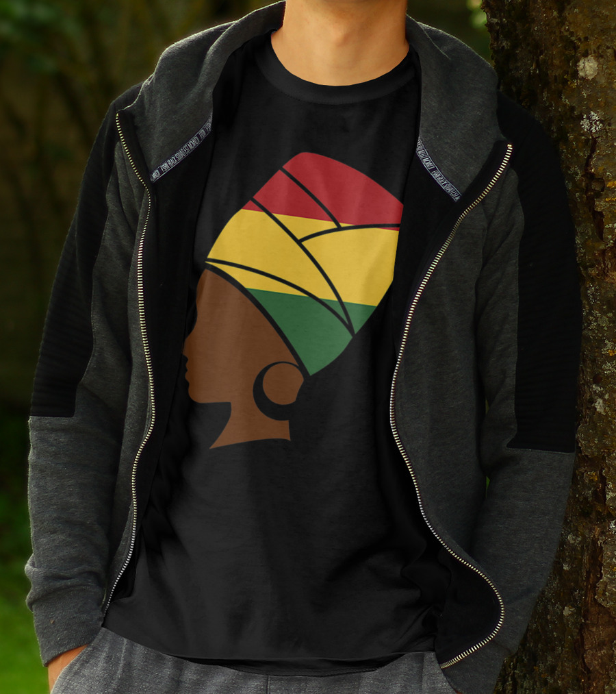 Proud Jamaica Reggae Woman With Rasta Colors T-Shirt