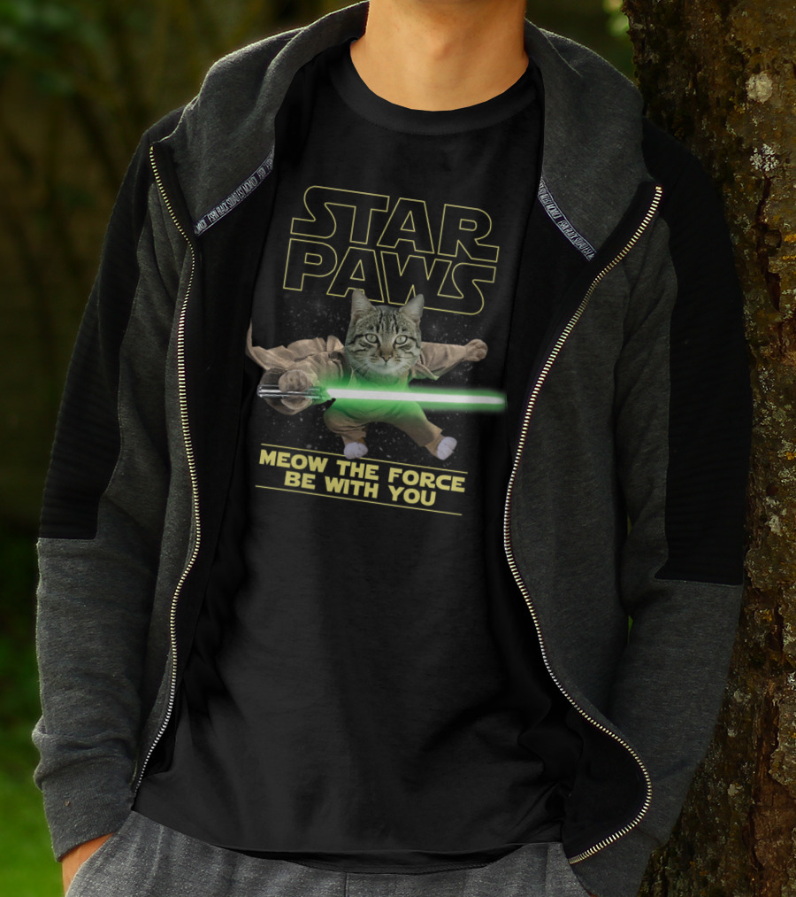 Star Paws Meow The Force Be With You Kitty Action Hero T-Shirt