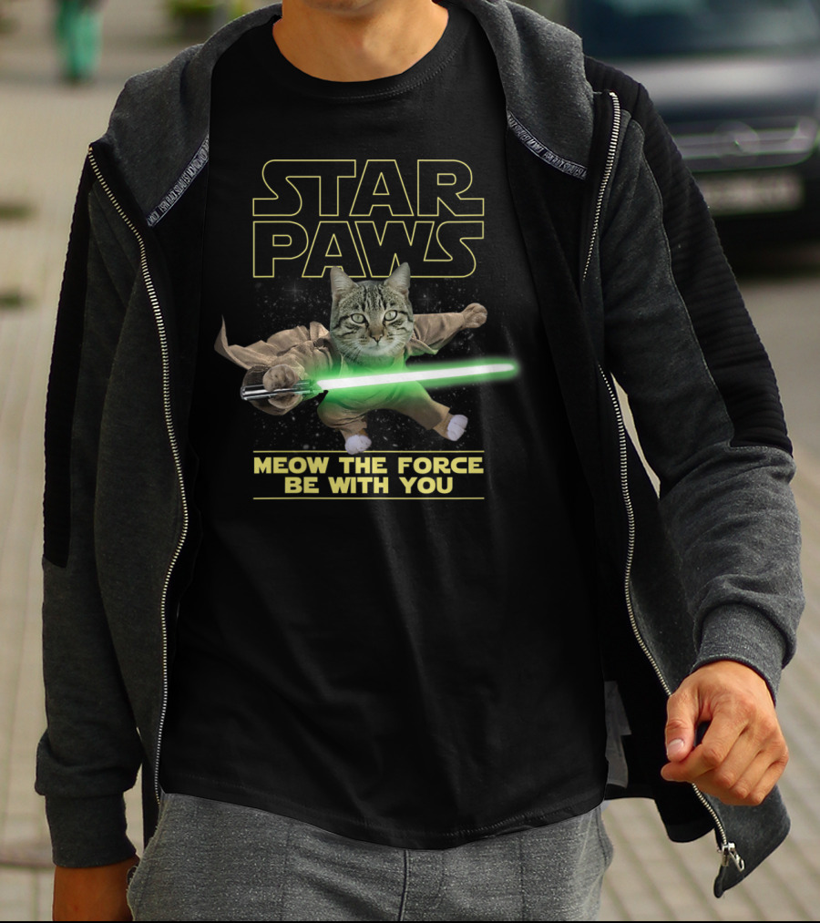 Star Paws Meow The Force Be With You Kitty Action Hero T-Shirt
