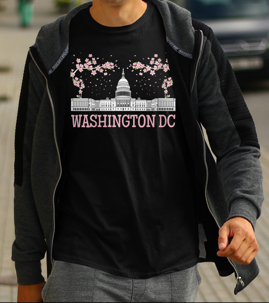 Washington DC Capitol Cherry Blossom Scenic T-Shirt