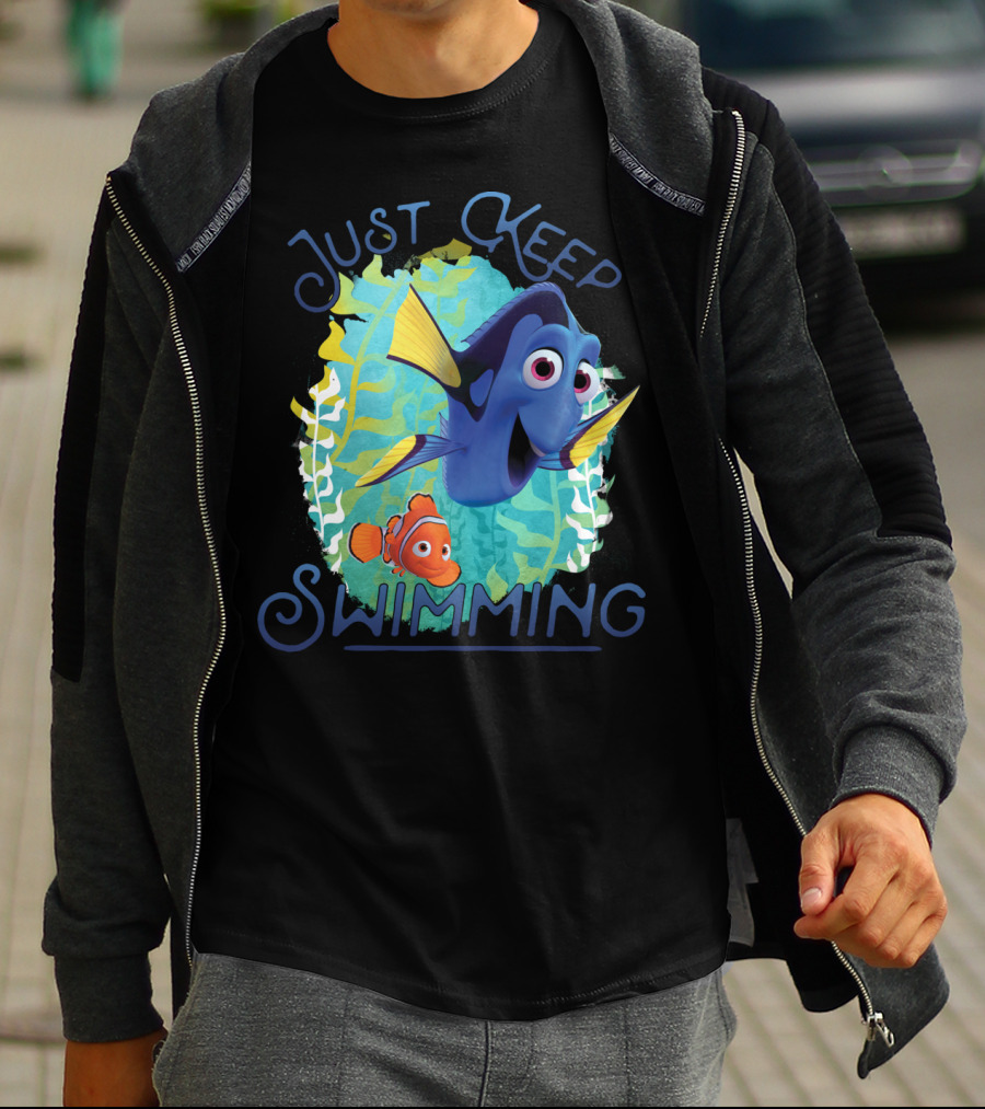 Disney Pixar Finding Dory Just Keep Swimming Dory And Nemo Ocean Adventure T-Shirt