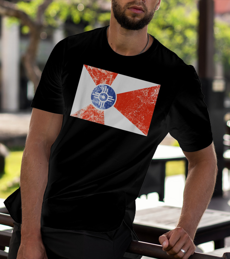 Distressed Vintage Wichita Flag T-Shirt