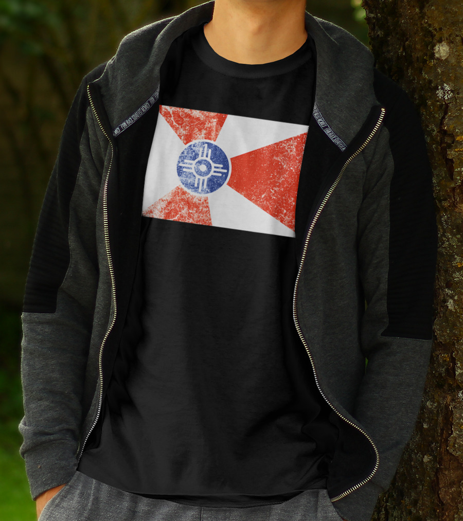 Distressed Vintage Wichita Flag T-Shirt