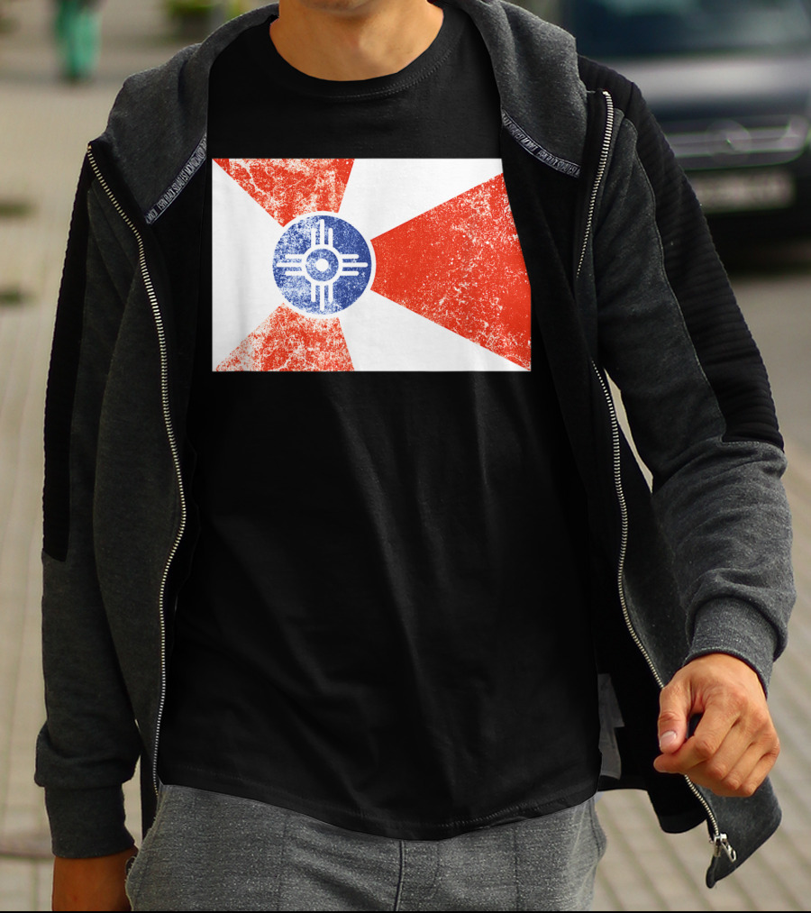 Distressed Vintage Wichita Flag T-Shirt