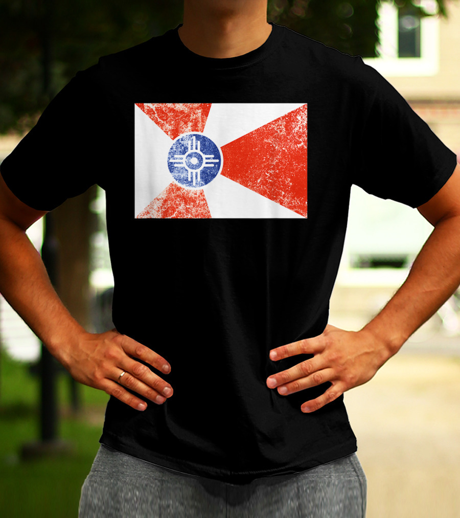 Distressed Vintage Wichita Flag T-Shirt