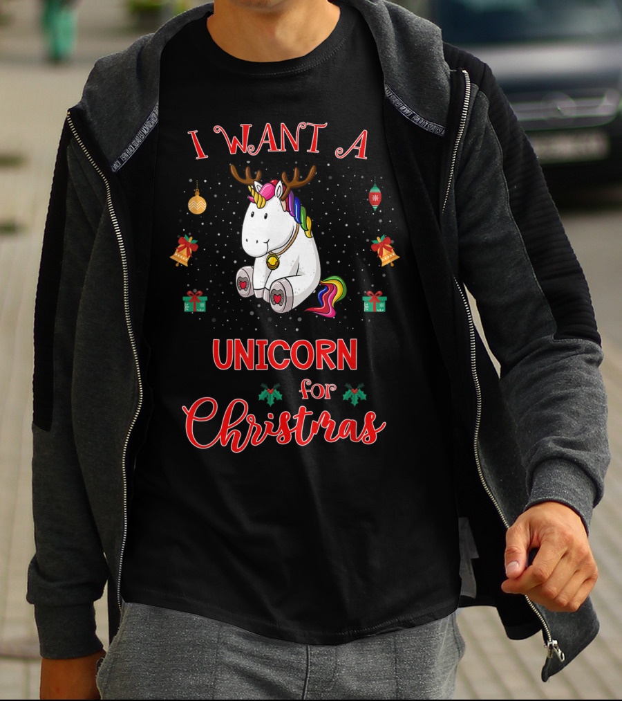 I Want A Unicorn For Christmas Funny Unicorn Xmas Pajama T-Shirt