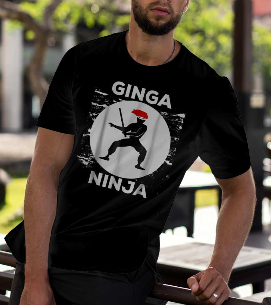 Ginga Ninja Funny Redhead Ninja Humor Circle T-Shirt