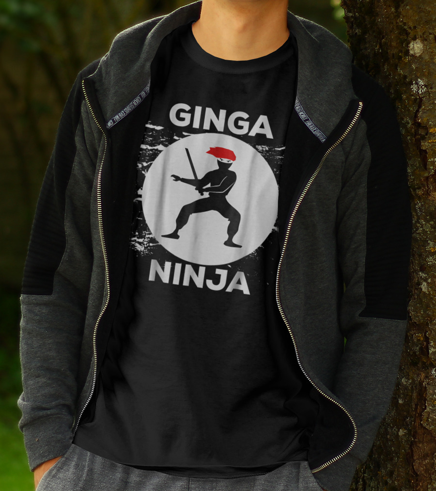 Ginga Ninja Funny Redhead Ninja Humor Circle T-Shirt