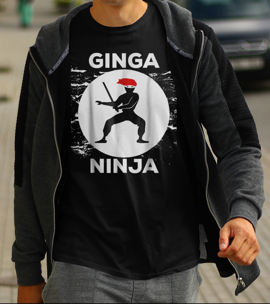 Ginga Ninja Funny Redhead Ninja Humor Circle T-Shirt